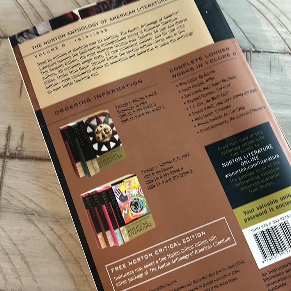 The Norton Anthology Of American Literature Book Volume D - Picture 4 of 4